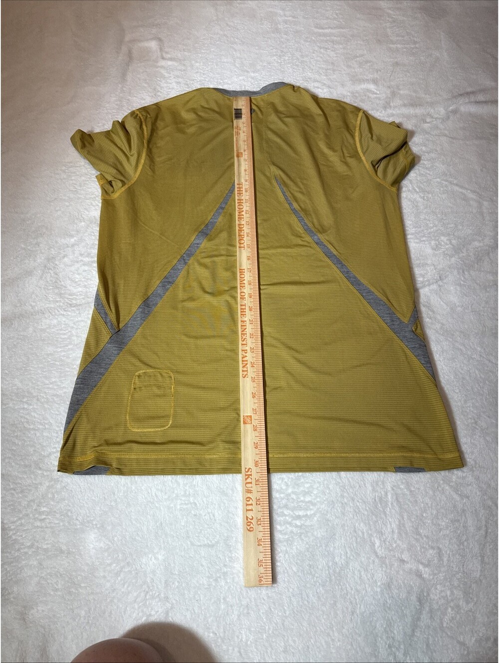 Lululemon Metal Vent Tech Shirt Men's XL Yellow Grey Short Sleeve Training Top - Picture 5 of 7